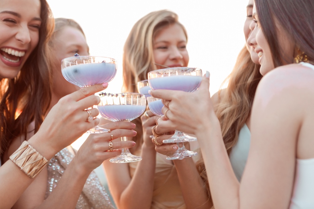 Celebrating with drinks for a 30a bachelorette party