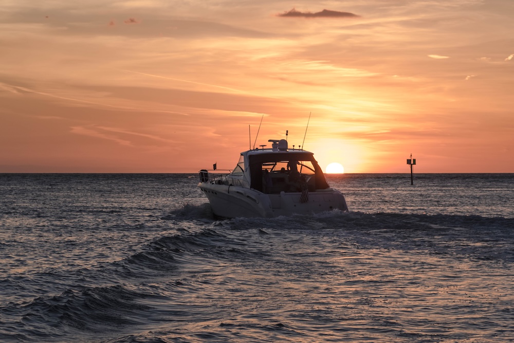 Cruising by a summer sunset.